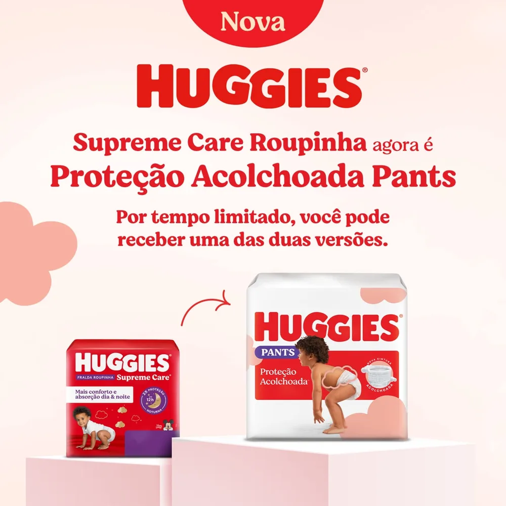 Fralda Pants Huggies Proteção Acolchoada M 100 Unidades