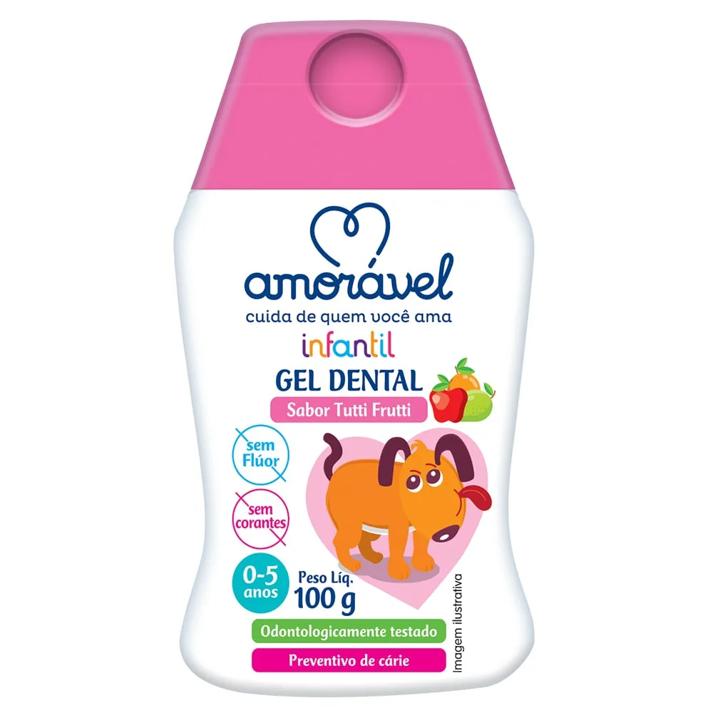 Gel Dental Infantil Amorável Tutti-Frutti Sem Flúor 100g