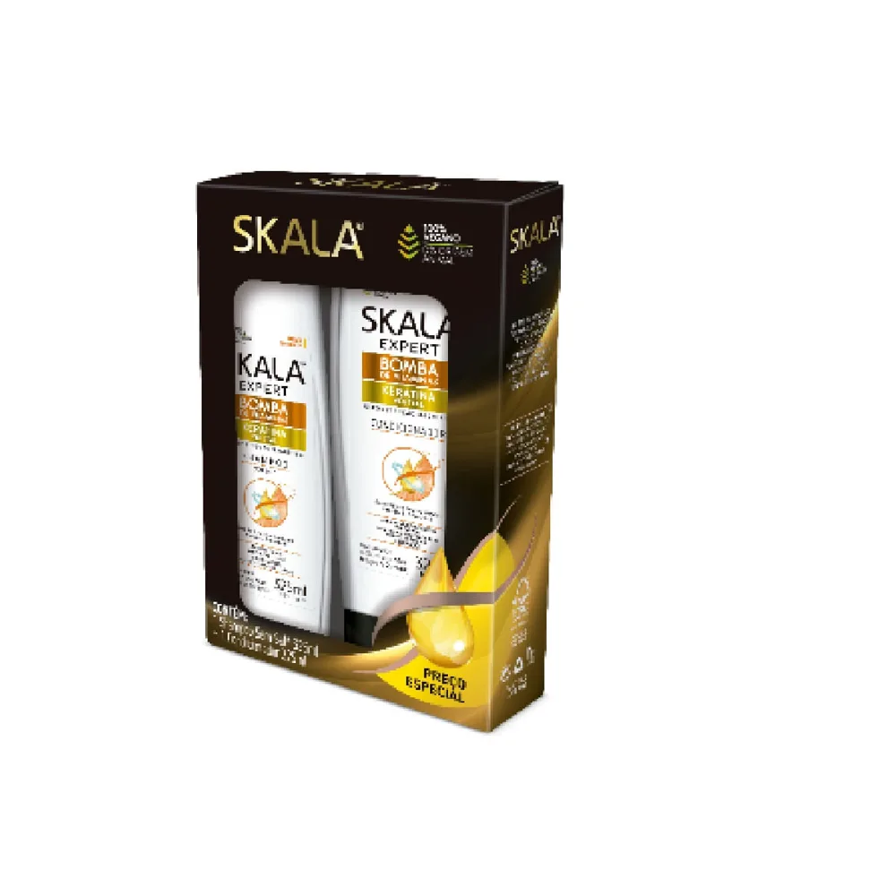 Kit Shampoo Skala Expert Vinagre de Maçã 325ml 1 Unidade + Condicionador Skala Expert Vinagre de Maçã 325ml 1 Unidade