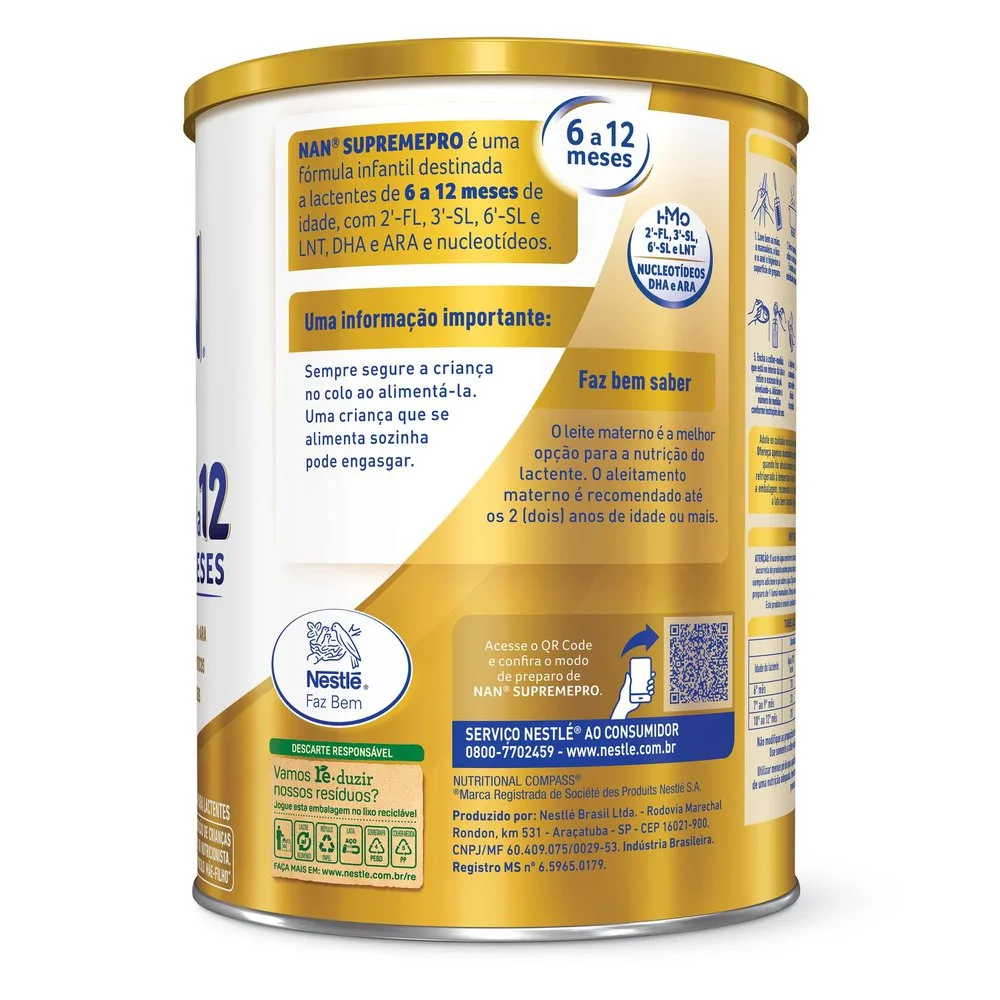 Fórmula Infantil NAN Supreme Pro de 6 a 12 meses 800g