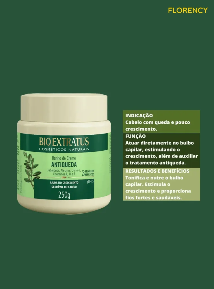 Creme de Tratamento Capilar Bio Extratus Jaborandi, Alecrim, Quilaia e Vitaminas 250g