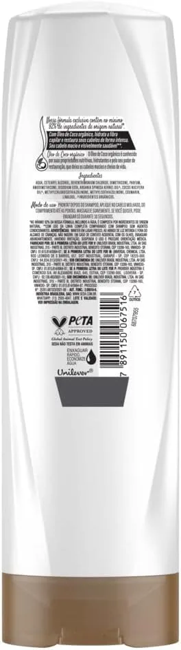Condicionador Seda Joias da Natureza Óleo de Coco Restauração Intensa 325ml