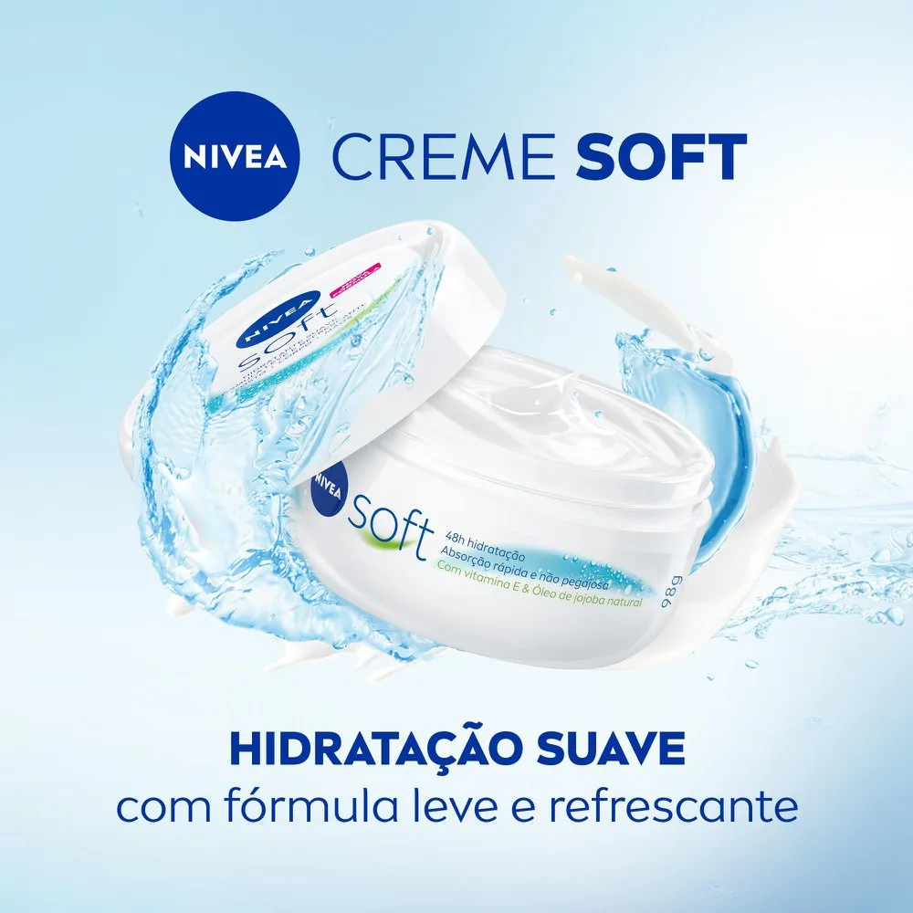 Hidratante Nivea Soft com Vitamina E e Óleo de Jojoba Creme 97g