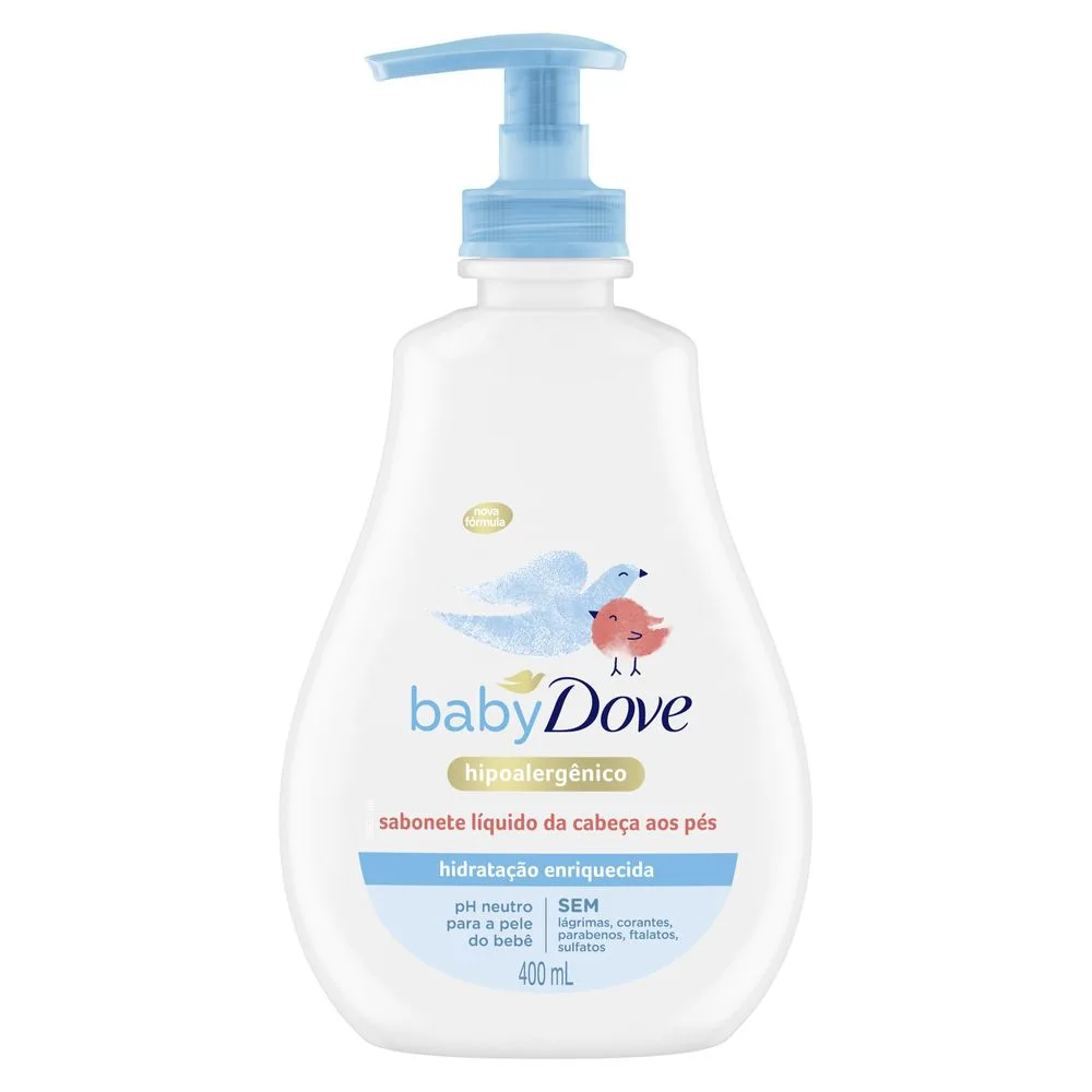 Sabonete Líquido Infantil Baby Dove Hidratação Enriquecida da Cabeça aos Pés 400ml