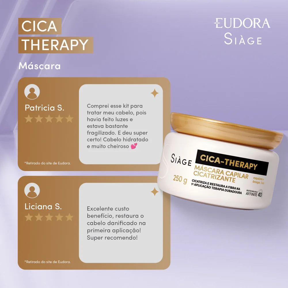Máscara Capilar Eudora Siàge Cica-Therapy Cicatrizante 250g