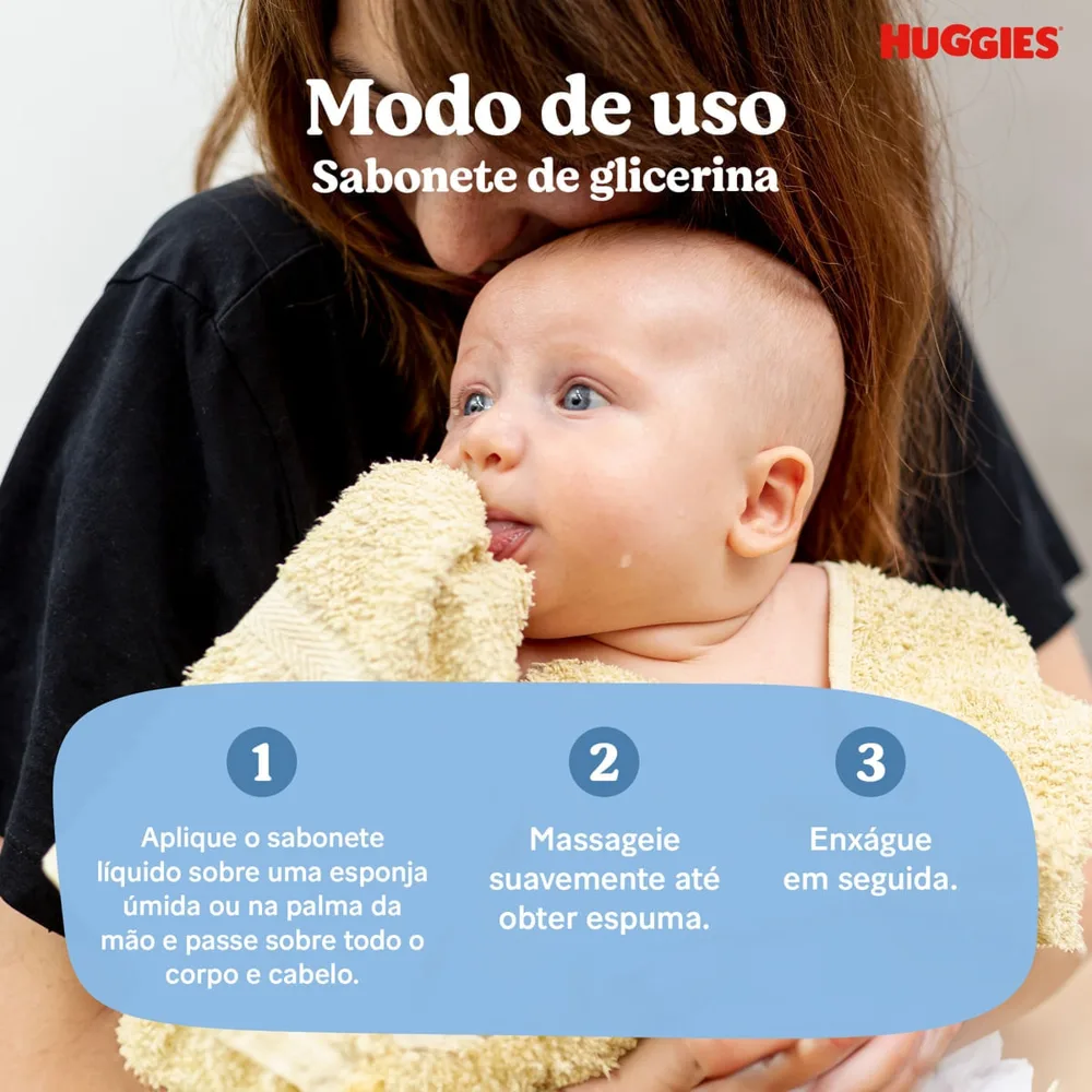 Sabonete Líquido Huggies Glicerina para Bebê Extra Suave 200ml
