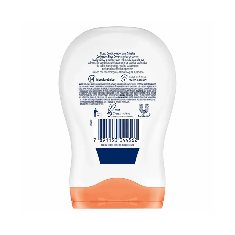 Condicionador Infantil Baby Dove Hidratação Enriquecida Cabelos Cacheados 200ml