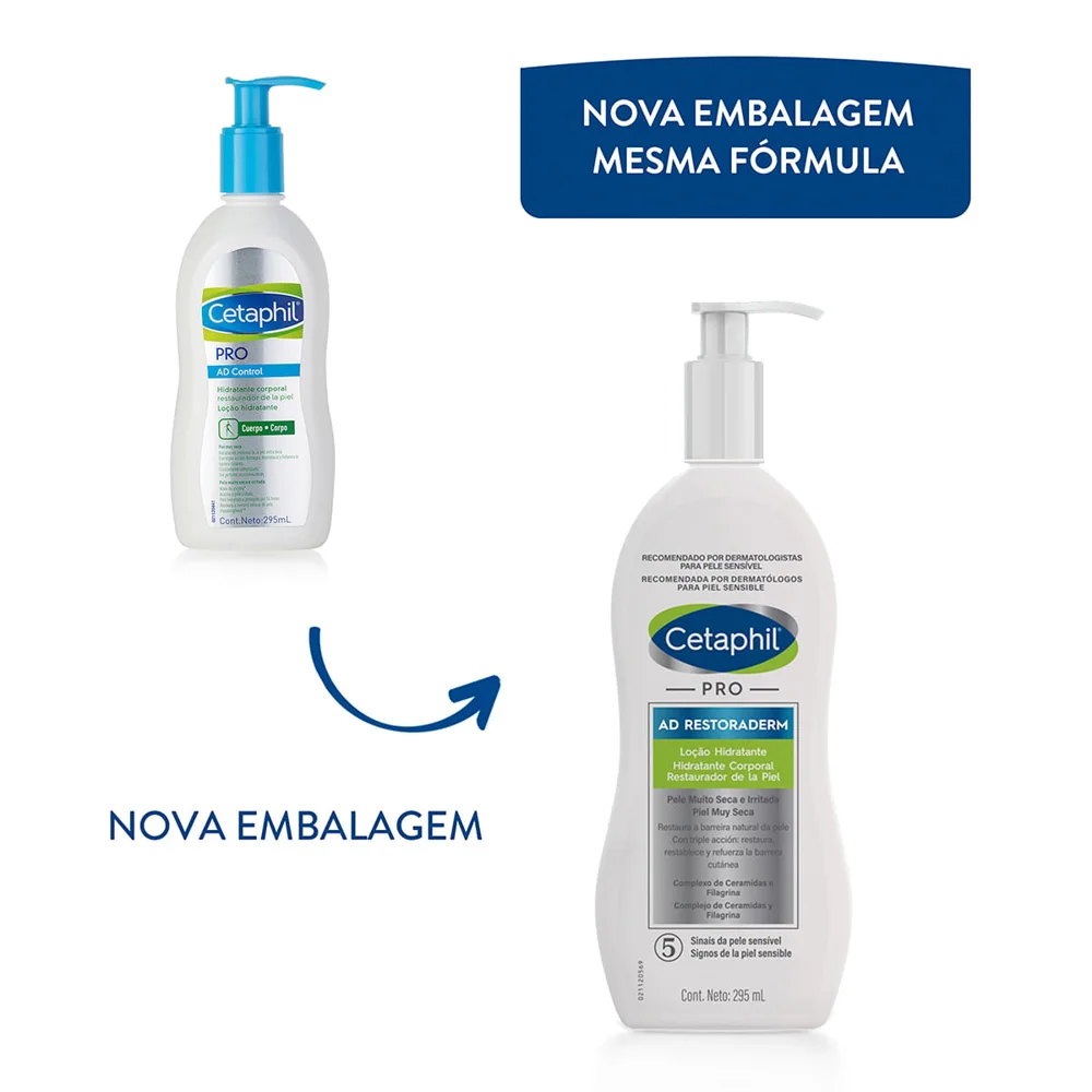 Loção Corporal Cetaphil Pro AD Restoraderm Hidratante 295ml