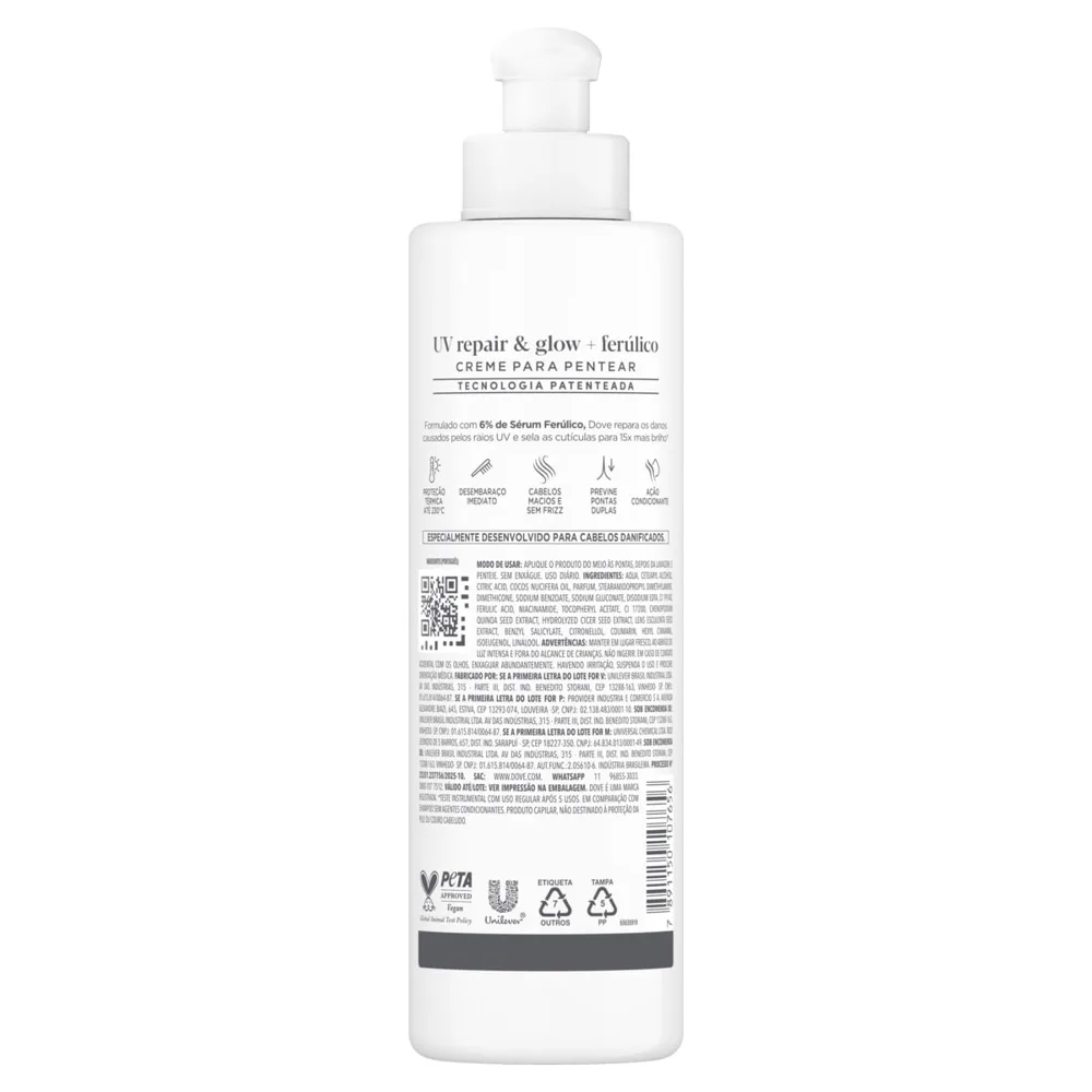 Creme Para Pentear Dove Uv Repair & Glow + Ferúlico 240ml