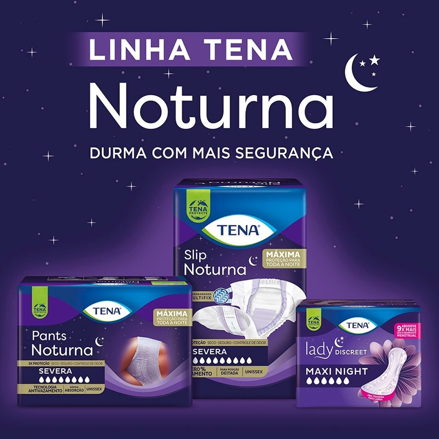 Fralda Geriátrica Unissex Tena Slip Noturna M - 7 Unidades
