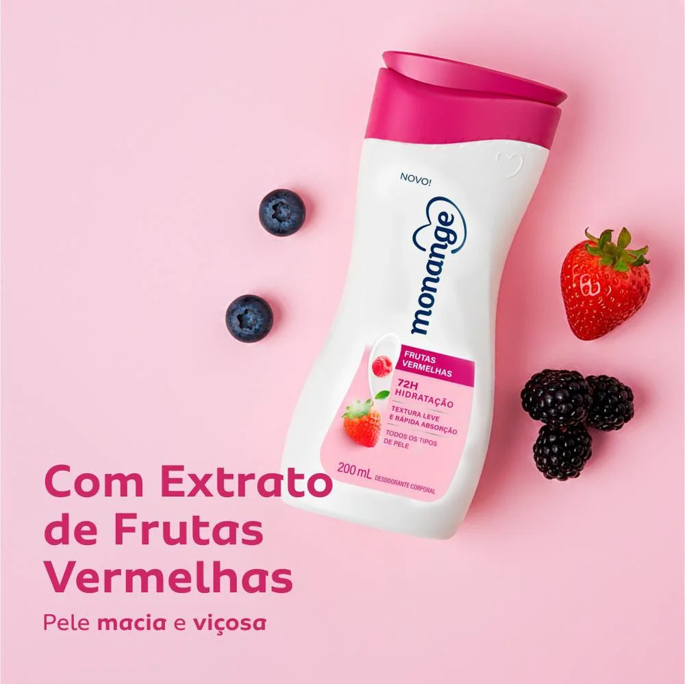 Hidratante Monange Frutas Vermelhas Hidratação Essencial com Ação Desodorante 200ml