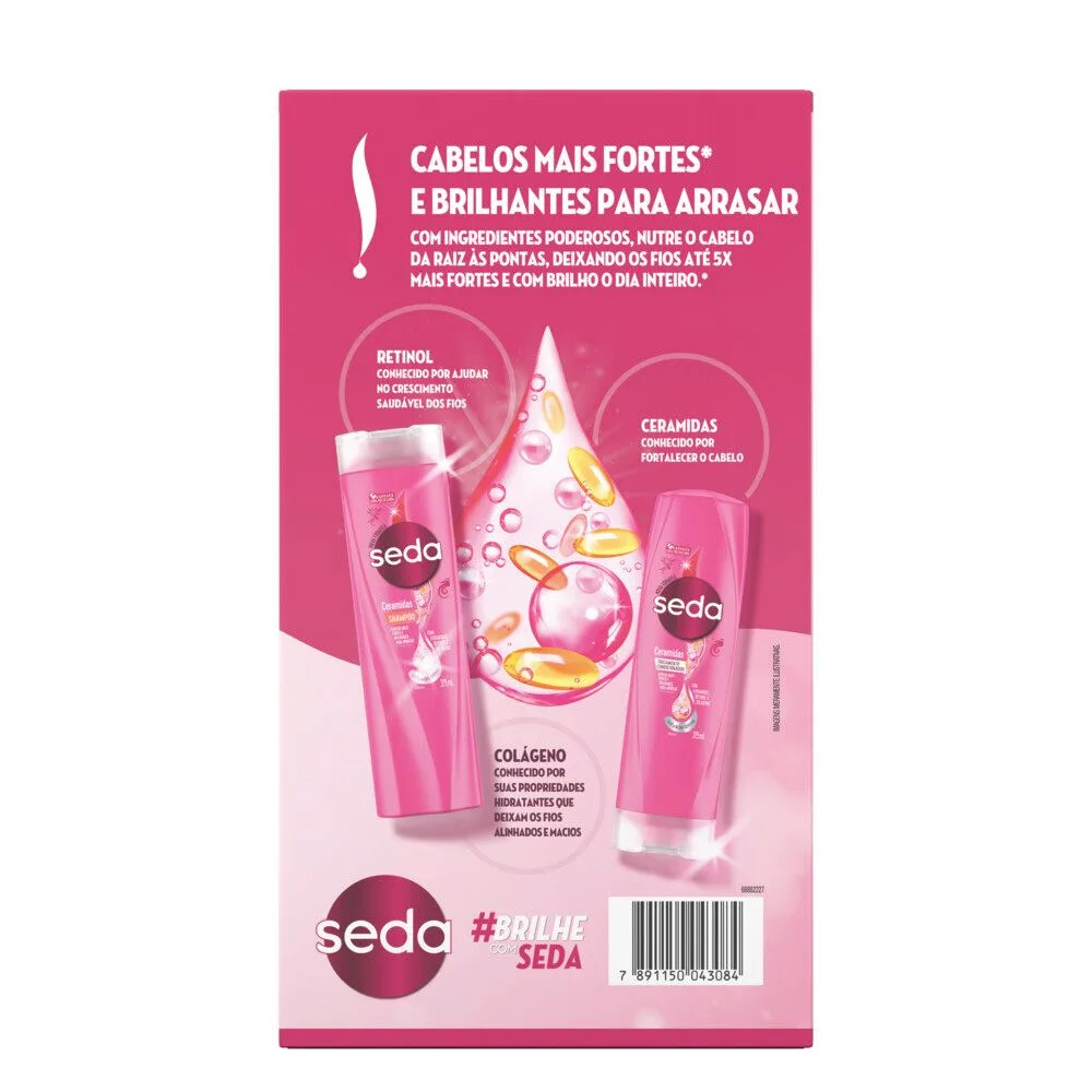 Kit Shampoo Seda Ceramidas 325ml 1 Unidade + Condicionador Seda Ceramidas 325ml 1 Unidade