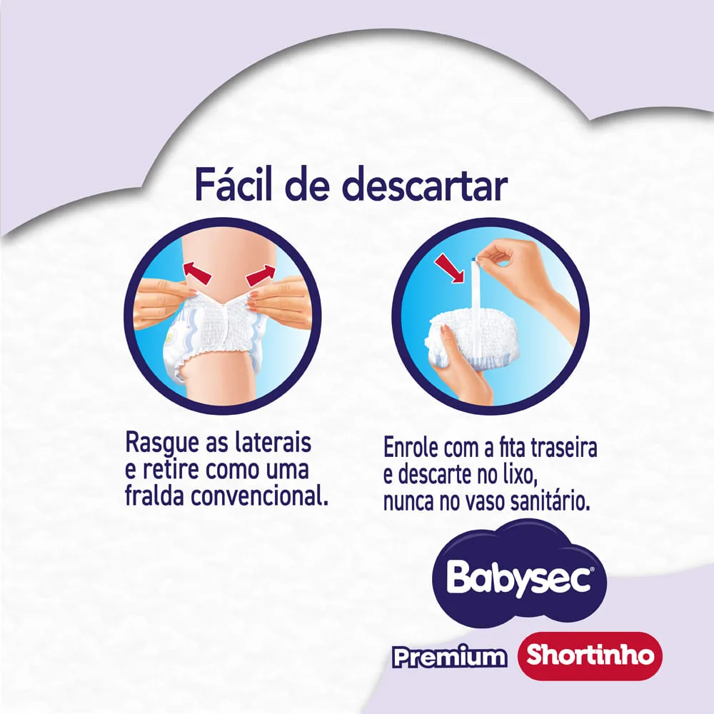 Fralda Babysec Premium Shortinho Galinha Pintadinha G 48 Unidades