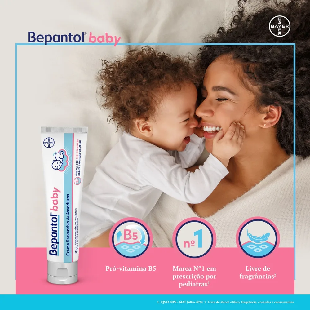 Pomada para Assadura Bepantol Baby com Pró-Vitamina B5 Sem Perfume Recém-Nascido 30g