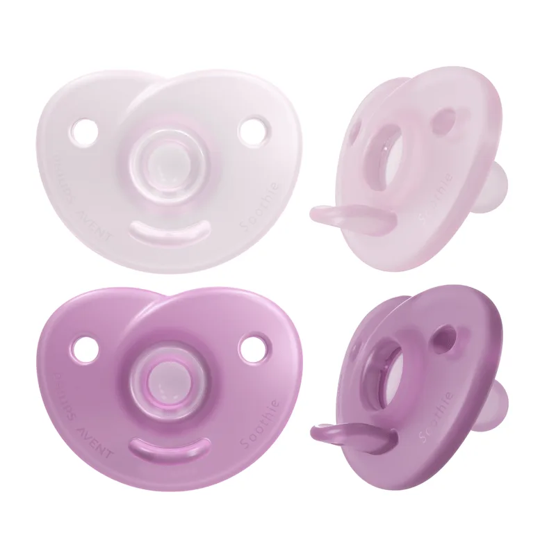 Chupeta Philips Avent Soothie Heart de 0 a 3 meses Flexível Silicone Rosa 2 Unidades