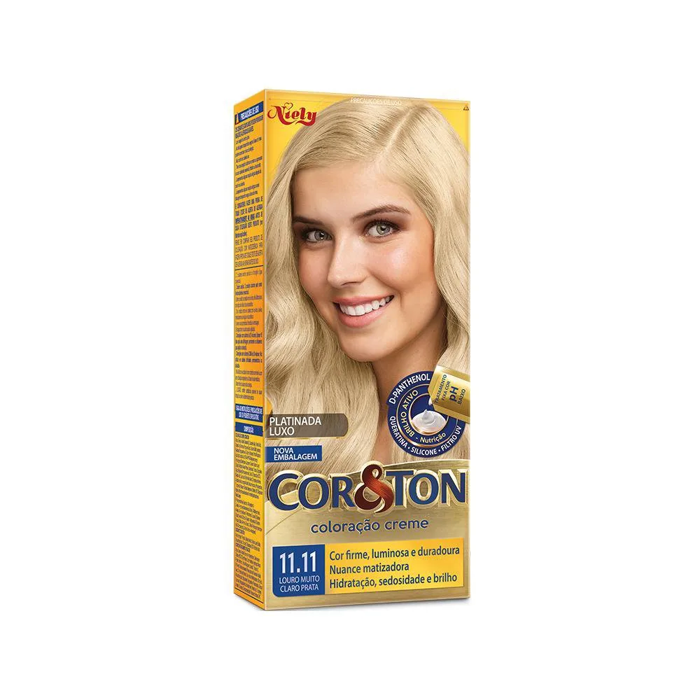 Coloração Niely Cor&ton Louro Muito Claro Prata 11.11 Com 50g
