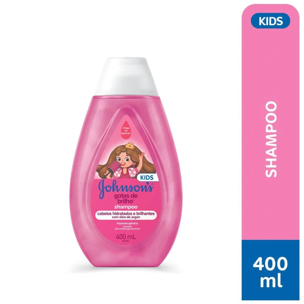 Shampoo Infantil Johnson's Baby Gotas de Brilho 400ml