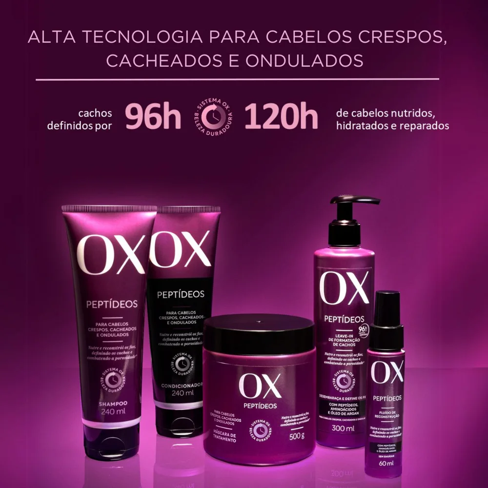 Máscara Capilar OX Peptídeos para Crespos e Cacheados 500g