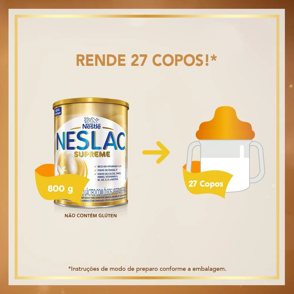 Composto Lácteo Infantil Neslac Supreme de 3 a 5 anos 800g