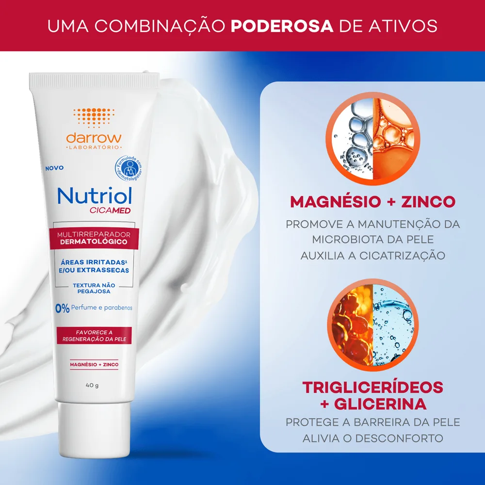 Creme Multirreparador Darrow Nutriol Cicamed Dermatológico 40g