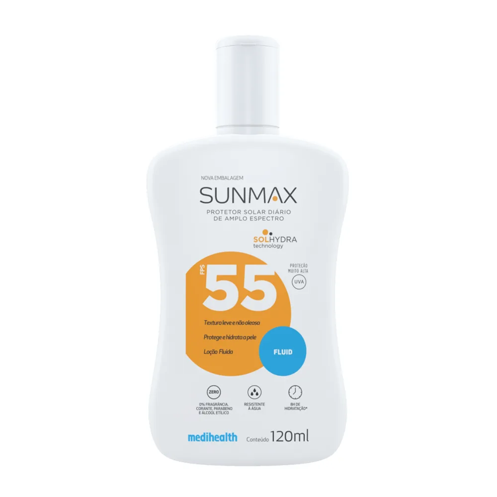 Protetor Solar Facial Sunmax Fluid FPS55 120ml