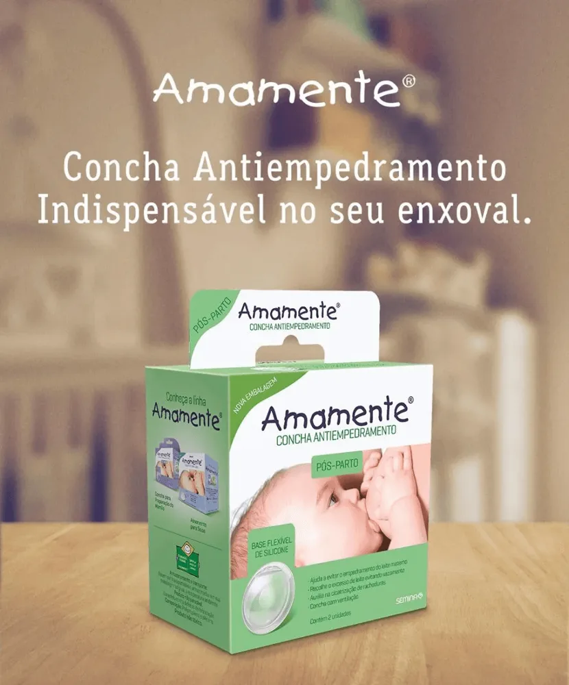 Concha para Seios Amamente Antiempedramento Base Flexível Silicone 2 Unidades