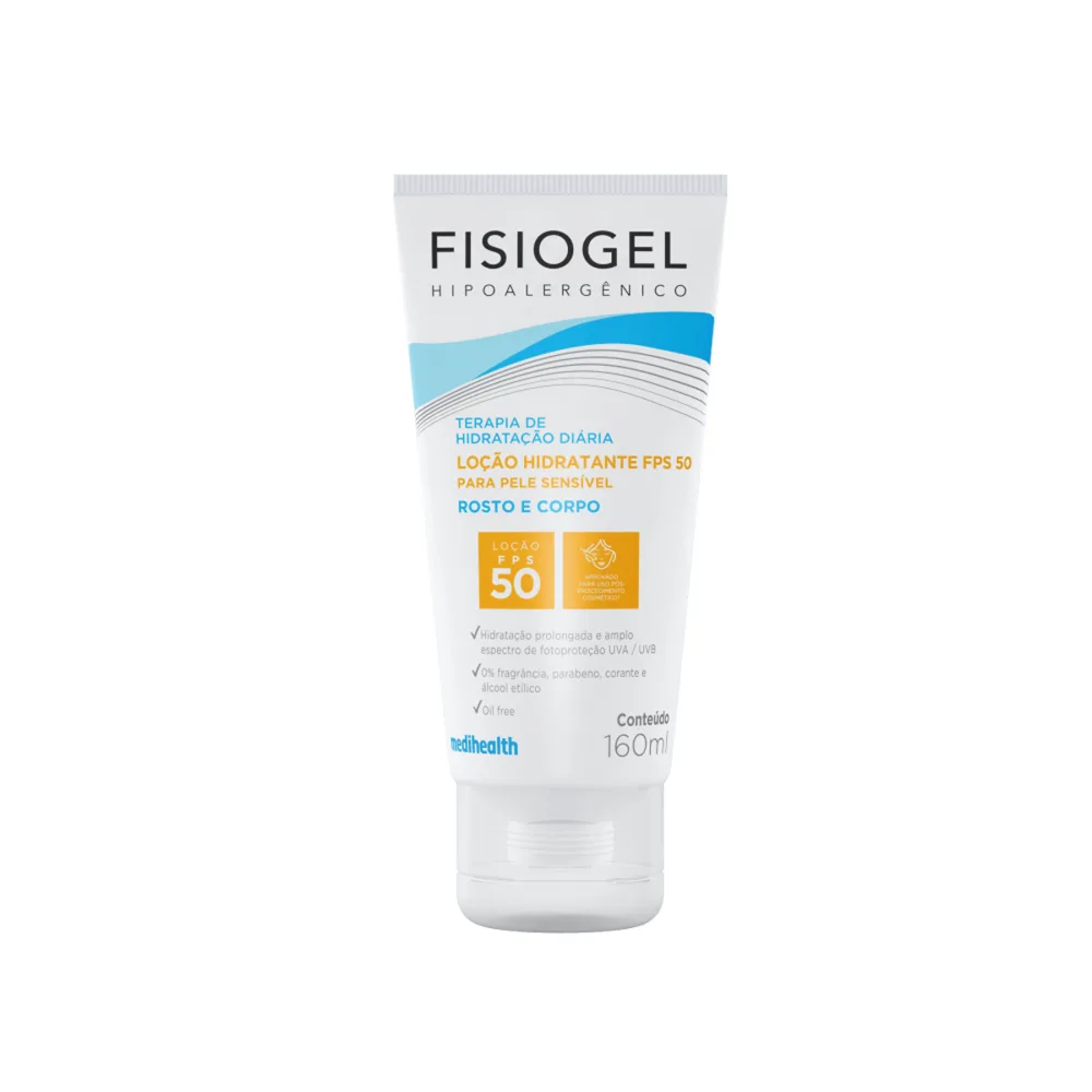 Loção Facial Fisiogel Hidratante FPS 50 160ml
