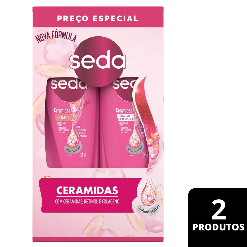 Kit Shampoo Seda Ceramidas 325ml 1 Unidade + Condicionador Seda Ceramidas 325ml 1 Unidade