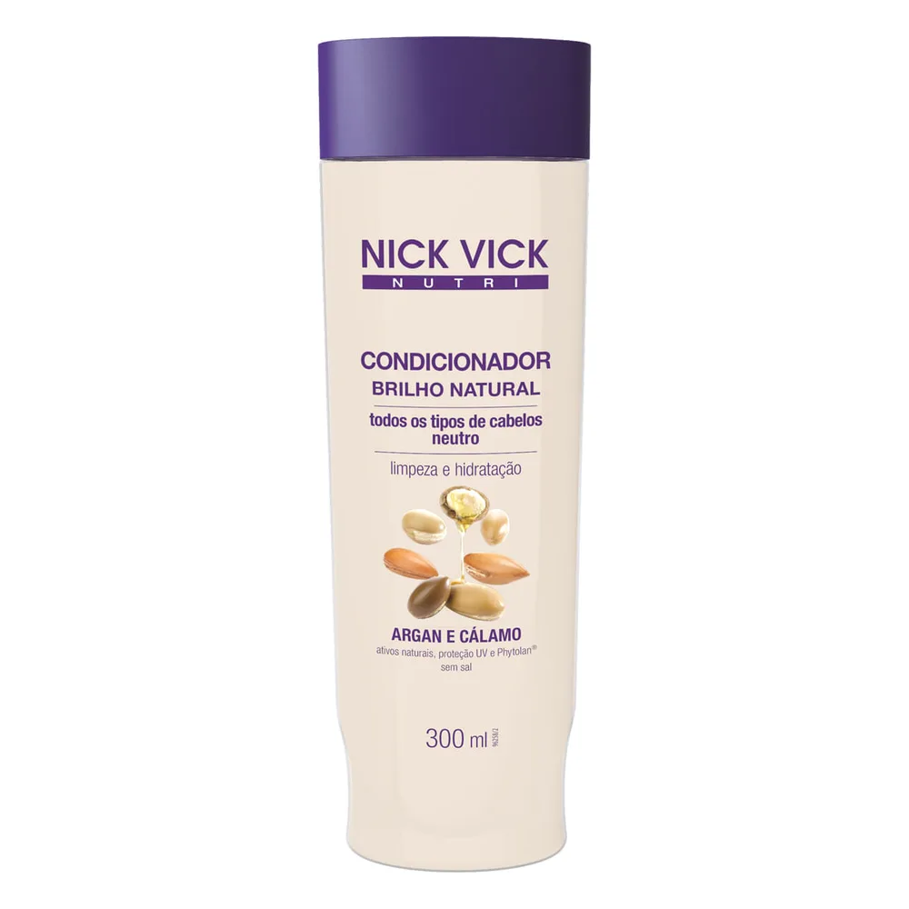 Condicionador Nick Vick Nutri Brilho Natural Todos Os Tipos De Cabelo 300ml