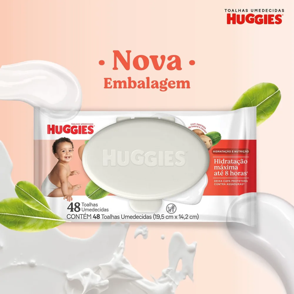 Lenços Umedecidos Huggies Hidratação e Nutrição Contra Assaduras 192 Unidades