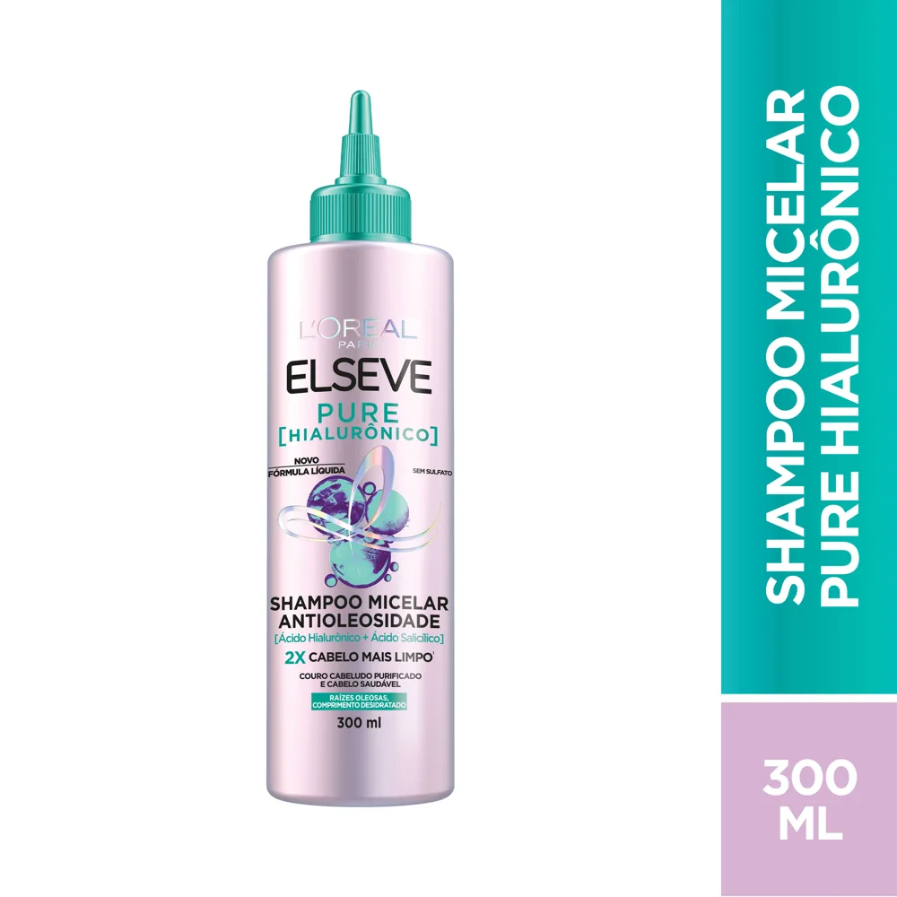 Shampoo Elseve Pure Hialurônico Micelar Antioleosidade 300ml