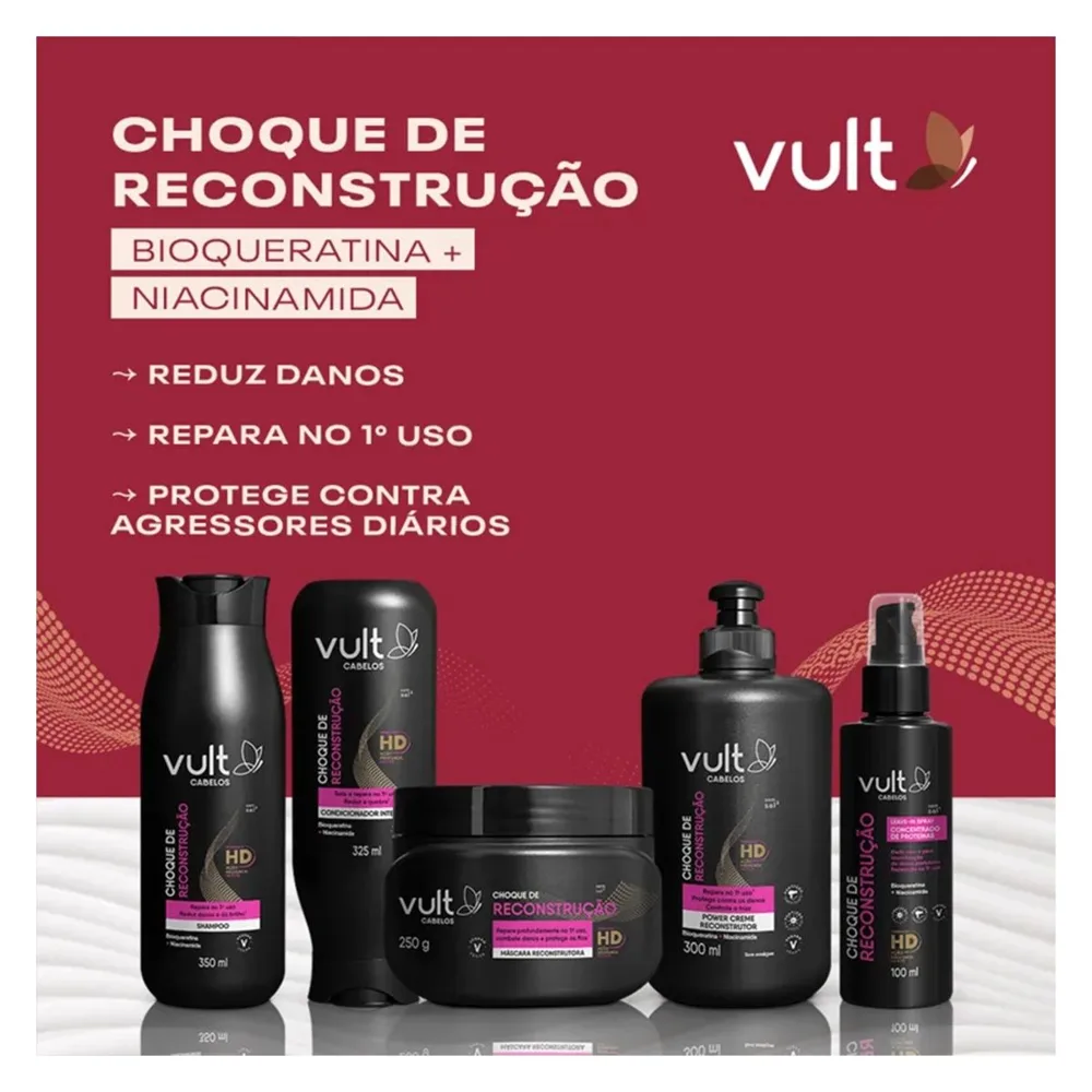 Creme de Pentear Vult Choque de Reconstrução  Reconstrutor Power 300ml
