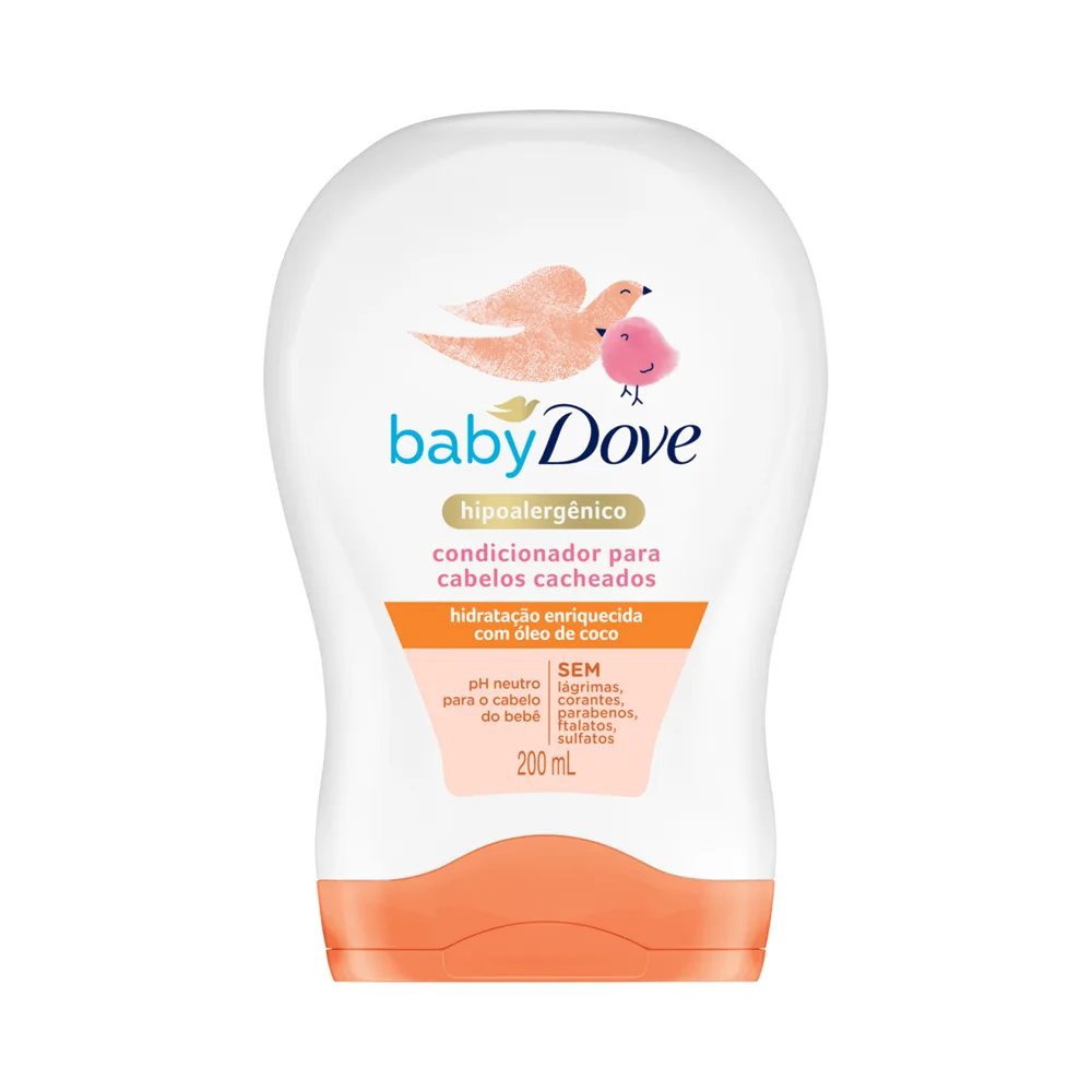Condicionador Infantil Baby Dove Hidratação Enriquecida Cabelos Cacheados 200ml