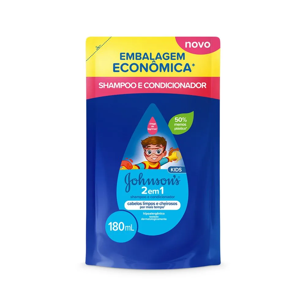 Shampoo e Condicionador Infantil Johnson's Baby 2 em 1 180ml