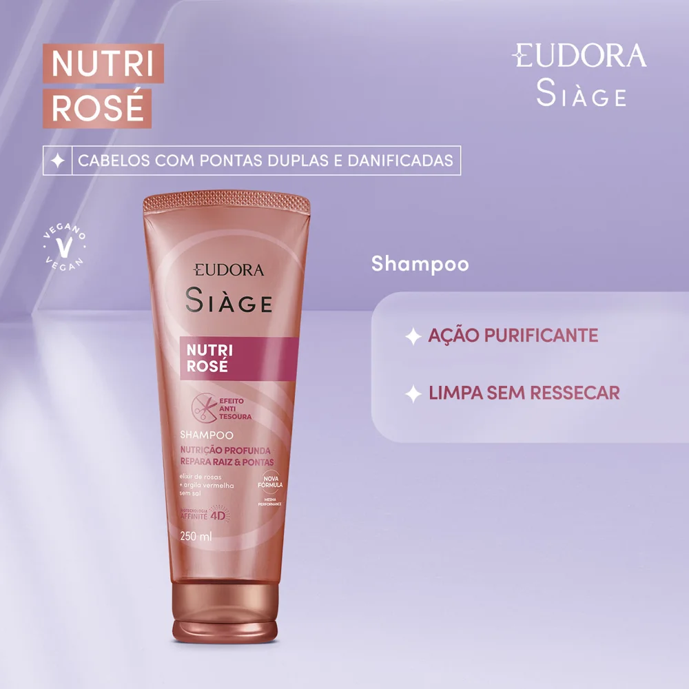 Shampoo Eudora Siàge Nutri Rosé 250ml