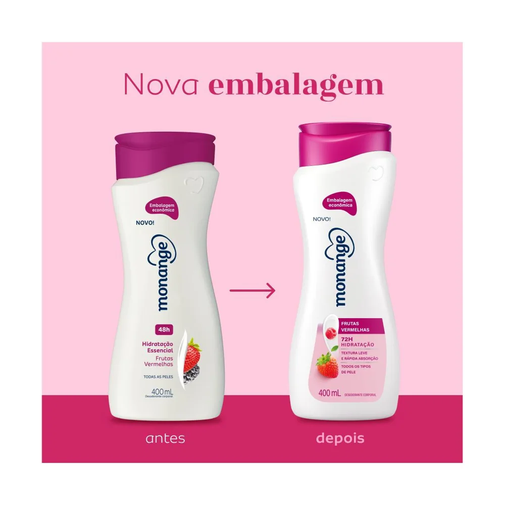 Hidratante Monange Frutas Vermelhas Hidratação Essencial com Ação Desodorante 400ml
