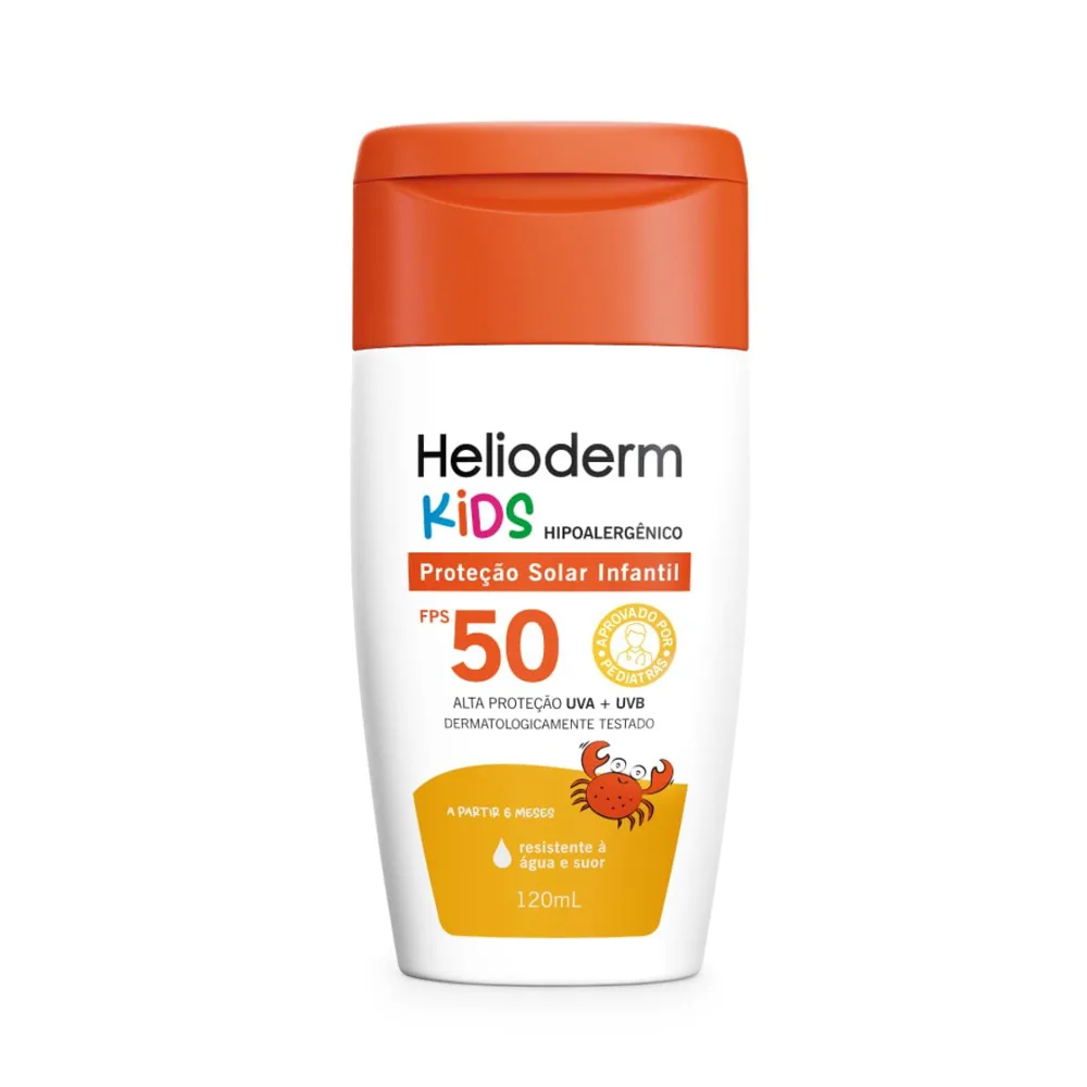 Protetor Solar Helioderm Suncare Kids FPS50 Resistente à Água 120ml