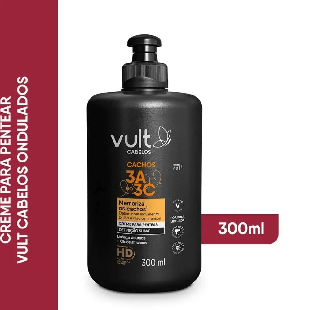 Creme de Pentear Vult Cachos 3A a 3C Memória dos Cachos 300ml
