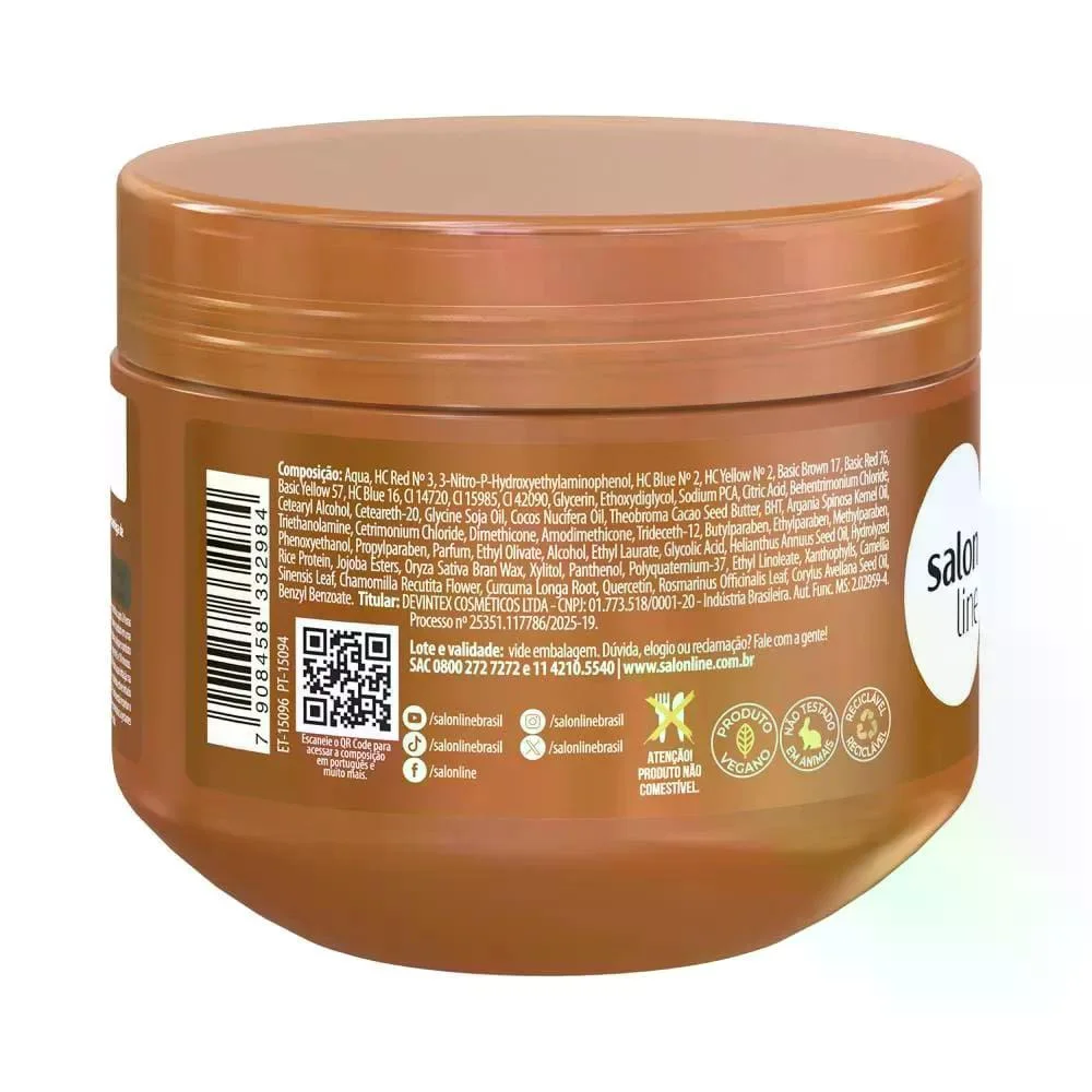 Salon Line - Meu Liso Matizador Chocolate Brilhante - Máscara Capilar - 300g