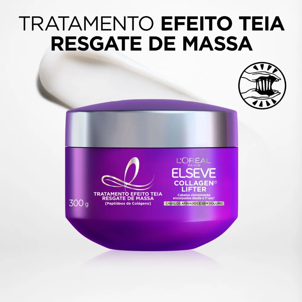 Máscara de Tratamento Capilar Elseve Collagen Lifter Efeito Teia 300g