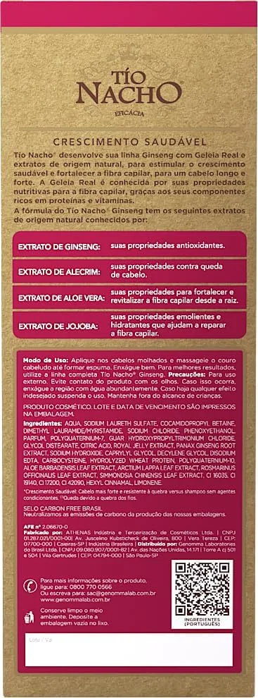 Shampoo Tío Nacho Ginseng Antiqueda 415ml