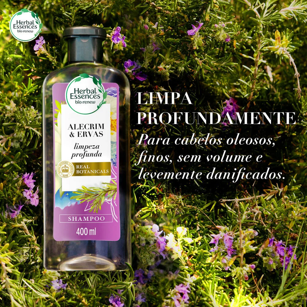 Shampoo Herbal Essences Bio Renew Limpeza Profunda Alecrim e Ervas 400ml