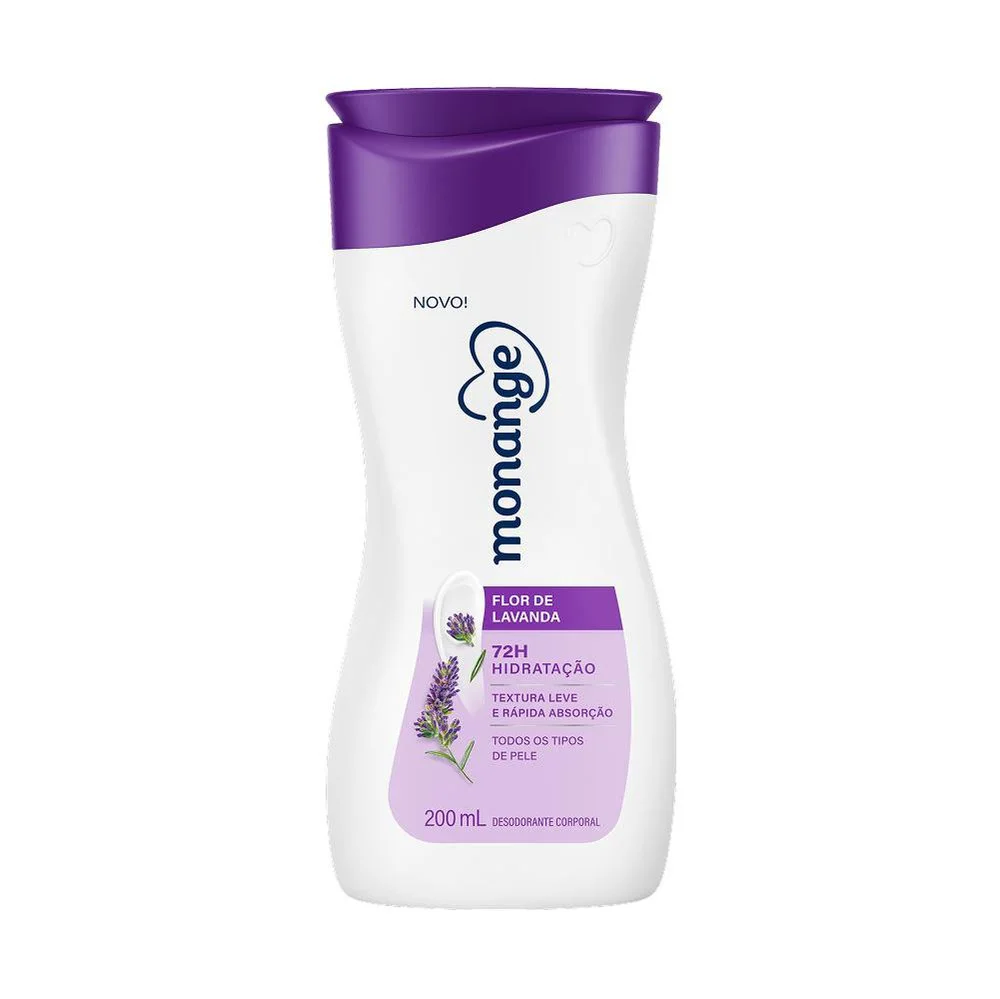 Loção Corporal Monange Hidratação Essencial Hidratante Desodorante Flor de Lavanda 200ml