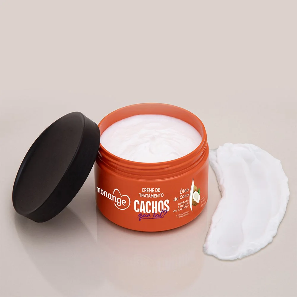 Creme de Tratamento Capilar Monange Cachos Que Tal Óleo de Coco 300g