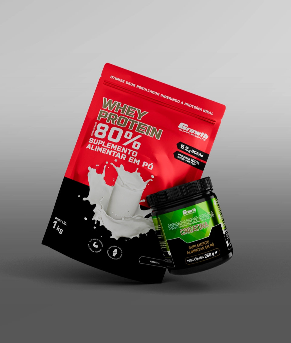 Kit Whey Protein Concentrado 1kg + Creatina Monohidratada 250g