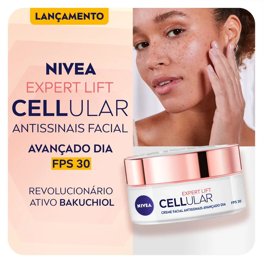 Creme Facial Nivea Cellular Expert Lift Dia Antissinais FPS 30 Bakuchiol e Ácido Hialurônico 50g
