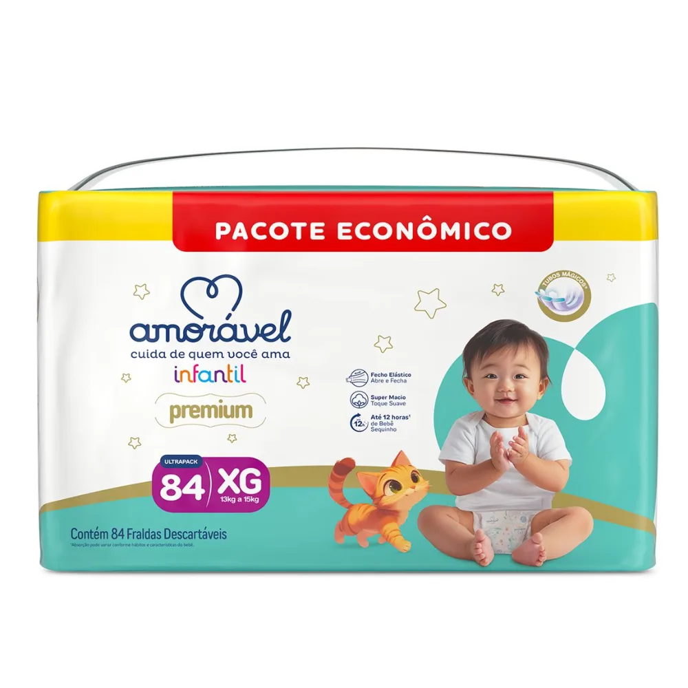 Fralda Amorável Premium Ultrapack Xg 84 Unidades