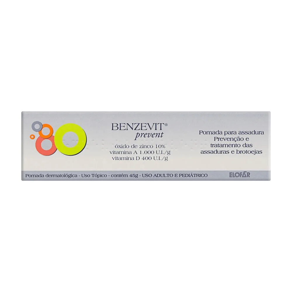 Pomada para Assadura Benzevit Prevent Secativa e Cicatrizante 45g