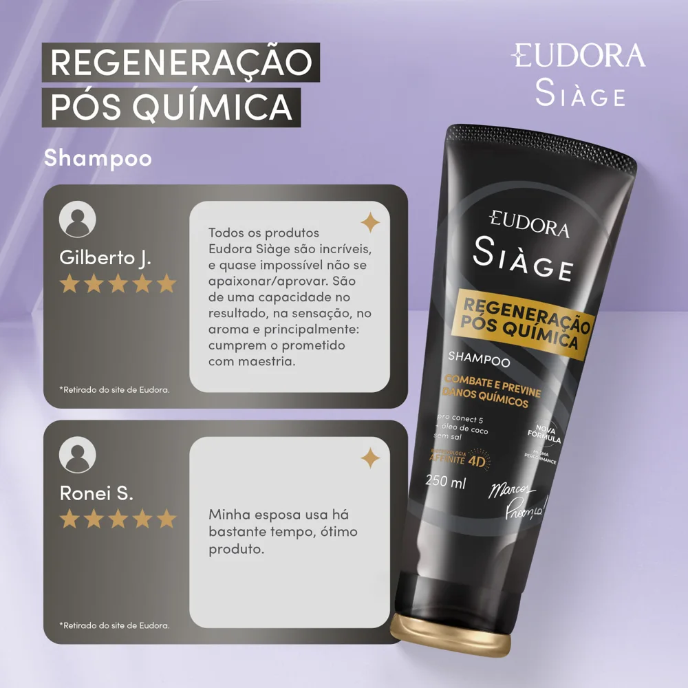Shampoo Eudora siage regeneração extrema 250ml