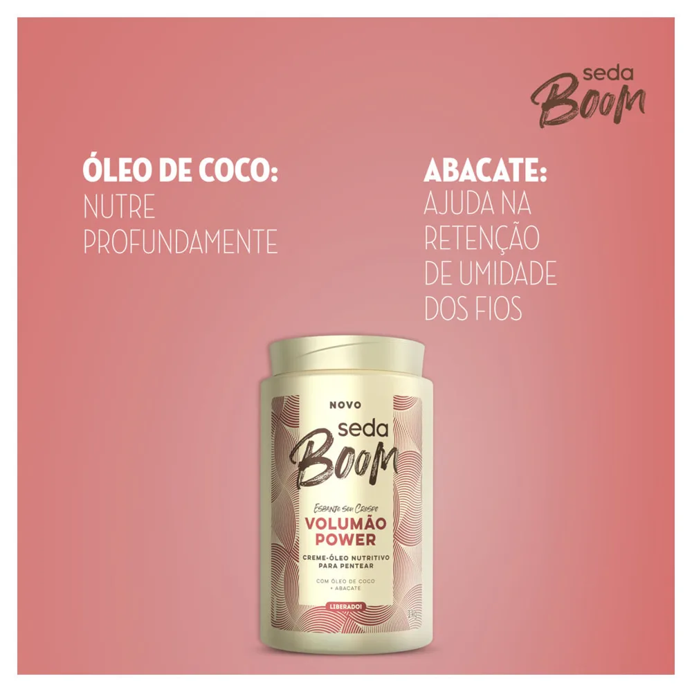 Creme Para Pentear Seda Boom Volumão Power Pote 1kg